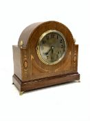 Edwardian mahogany dome top mantel clock