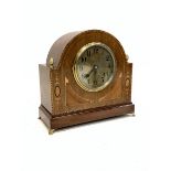 Edwardian mahogany dome top mantel clock