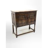 Quality 18th century style oak side cabinet
