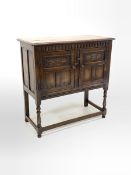 Quality 18th century style oak side cabinet