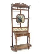 Edwardian oak hallstand