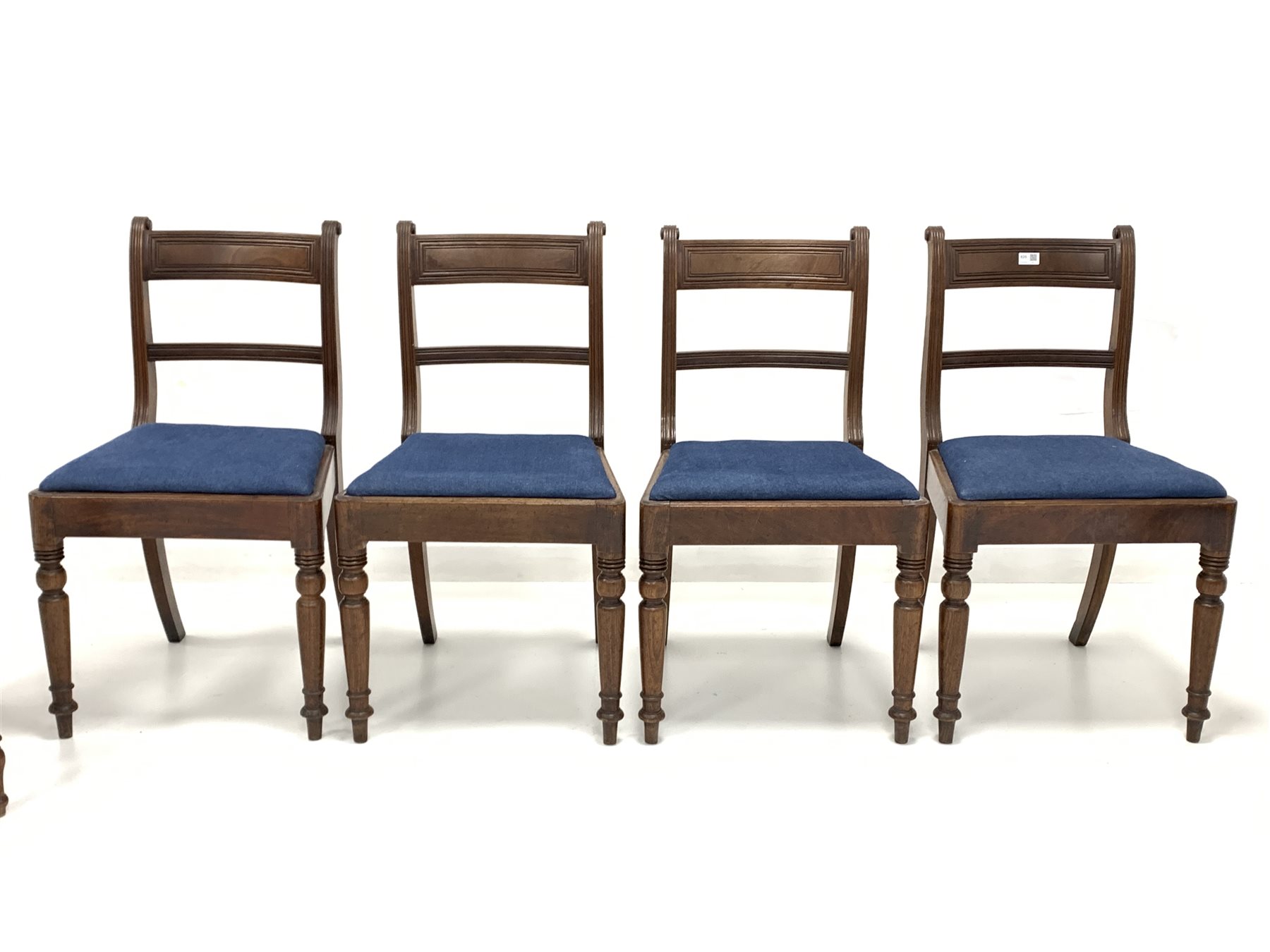 Set four early 19th century mahogany dining chairs