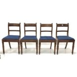 Set four early 19th century mahogany dining chairs