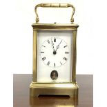 Late 19th century brass repeating carriage clock