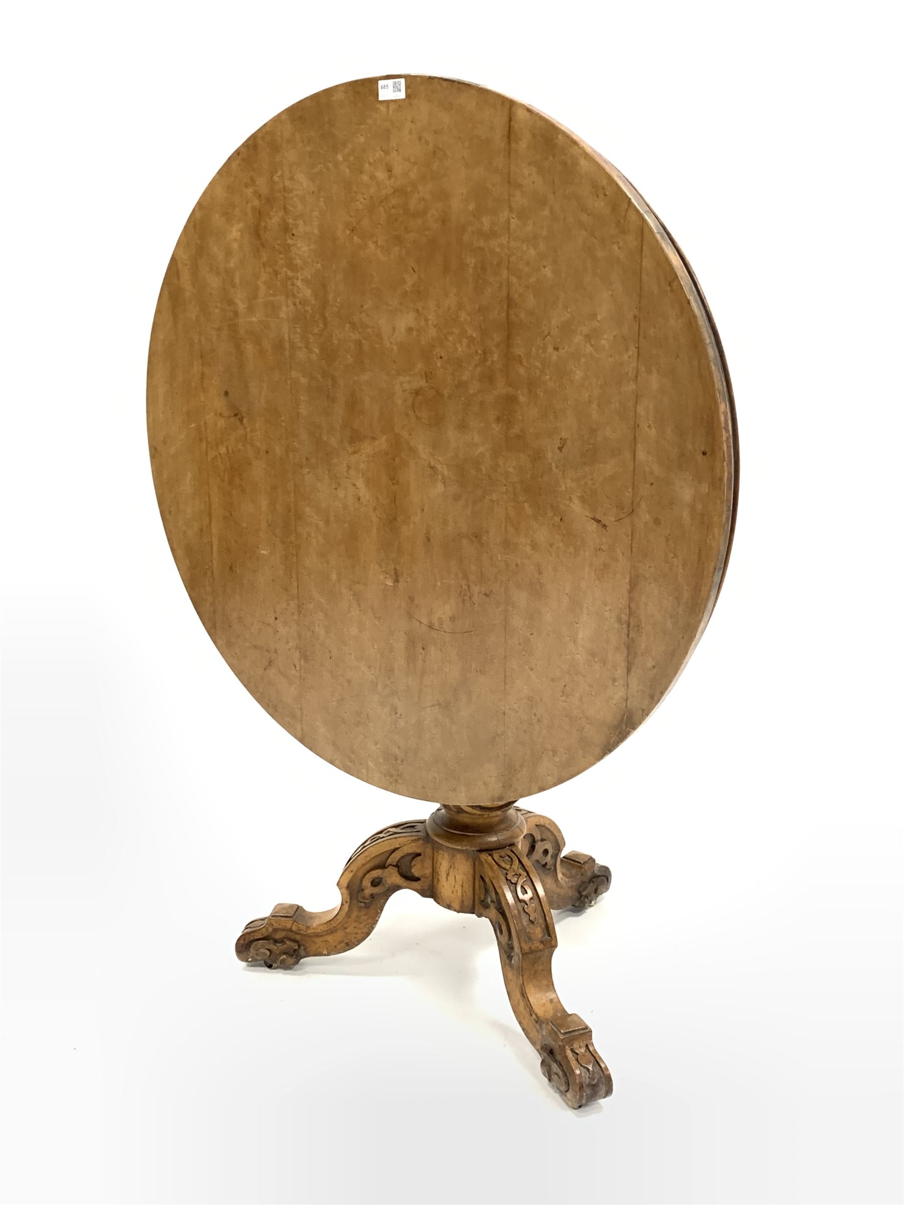 Victorian maple tilt top table by 'Chindley & Sons' - Image 6 of 6