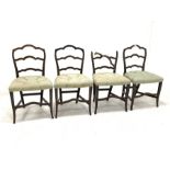 Set four Edwardian dining chairs