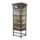 Large early 20th century oak shop display cabinet