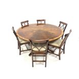 Bevan Funnell Reprodux Regency design cross banded mahogany circular dining table