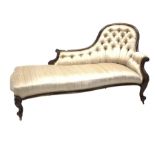 Victorian mahogany chaise longue