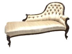 Victorian mahogany chaise longue