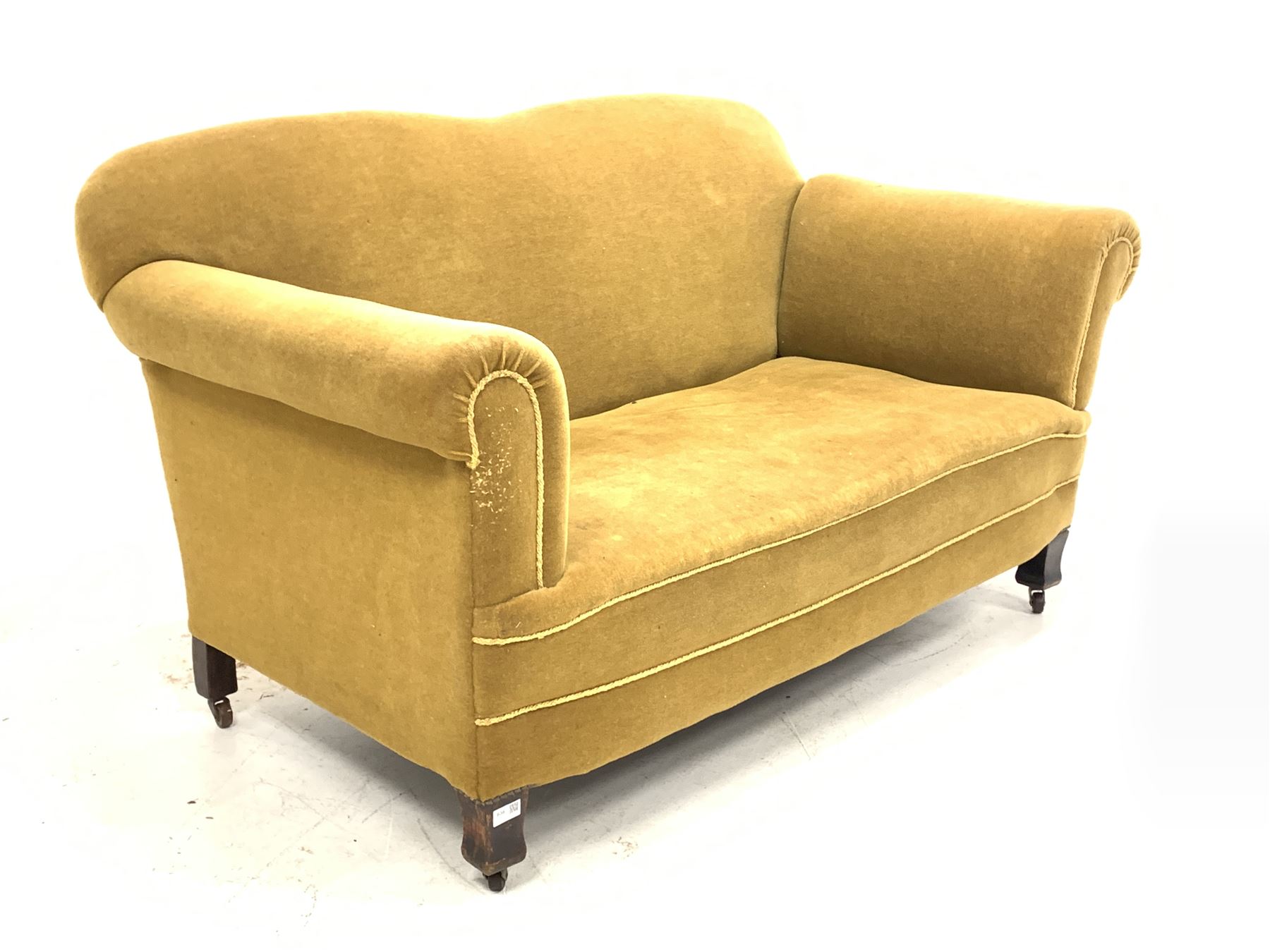 Early 20th century two seat drop arm sofa - Image 2 of 5