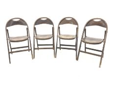 Set four early 20th century bentwood folding chairs W46cm