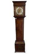 Late 18th century country made oak 30 hour longcase clock