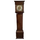 Late 18th century country made oak 30 hour longcase clock