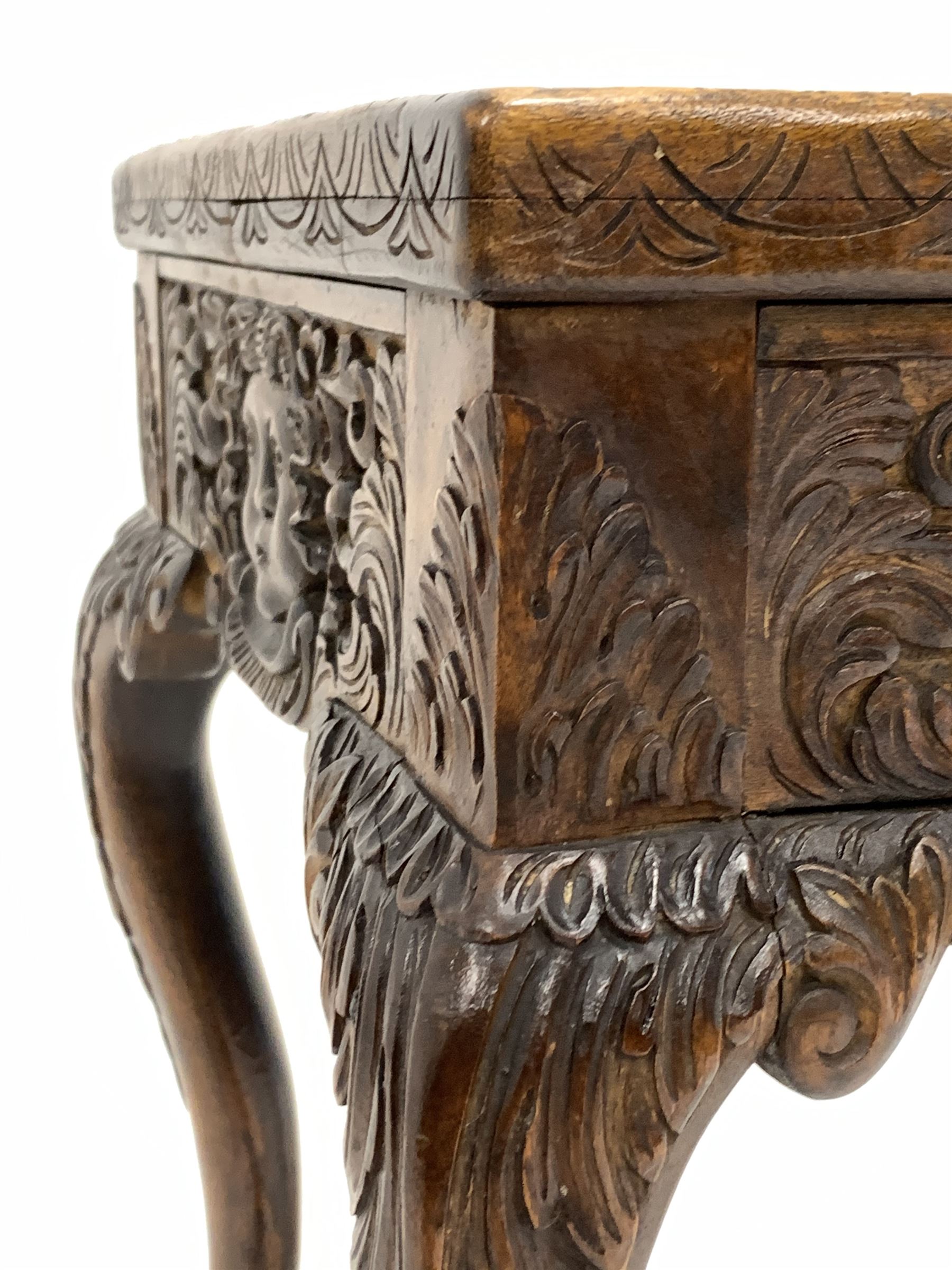 20th century carved mahogany lamp table - Image 2 of 3