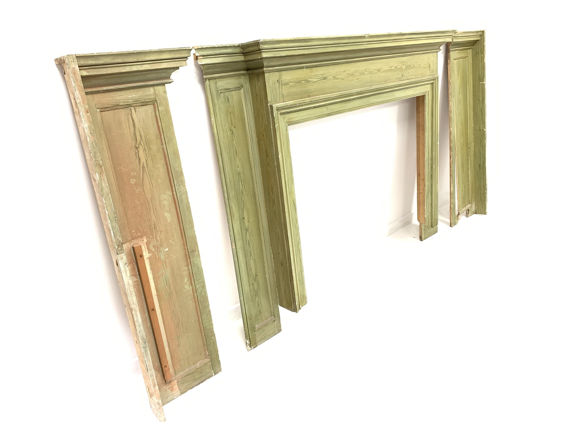 Early 20th century painted pine fire surround - Image 2 of 3