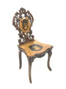 Late 19th century Swiss walnut music chair