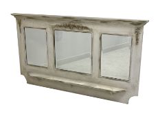 Classical painted three glass overmantle wall mirror