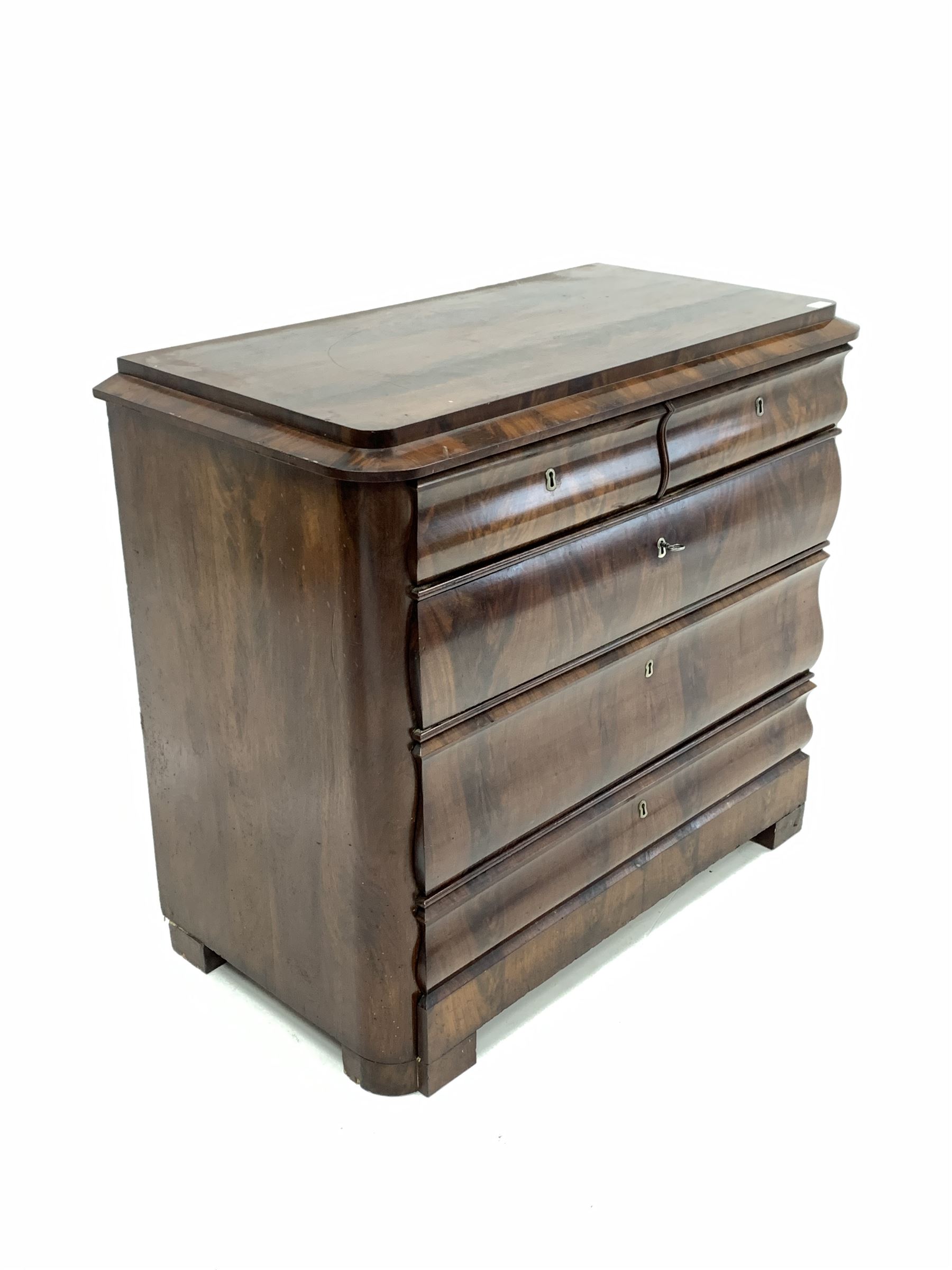 19th century continental mahogany four drawer chest - Image 2 of 7