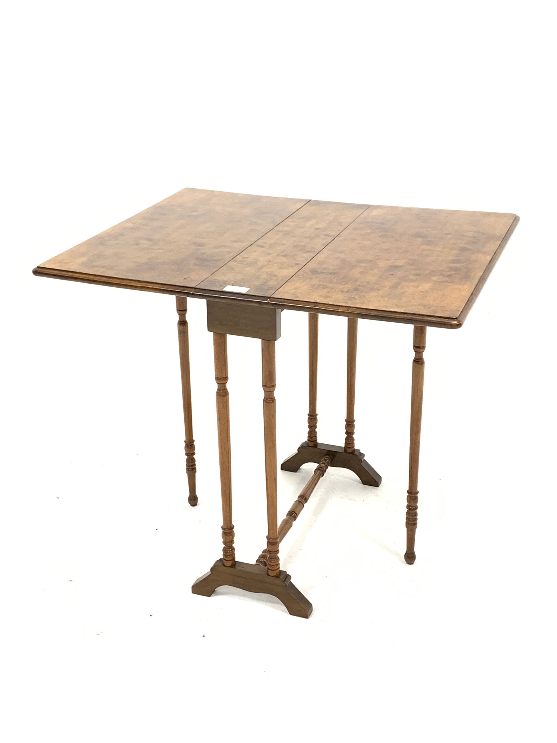 Late 20th century burr walnut Sutherland table - Image 2 of 3