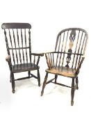 19th century elm and ash windsor armchair