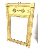 19th century upright gilt framed wall mirror with half round bobbin turned pilasters and applied flo