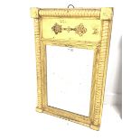 19th century upright gilt framed wall mirror with half round bobbin turned pilasters and applied flo