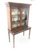 Early 20th century Chippendale style mahogany bookcase on stand