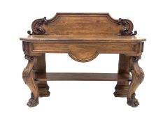 Victorian oak console table