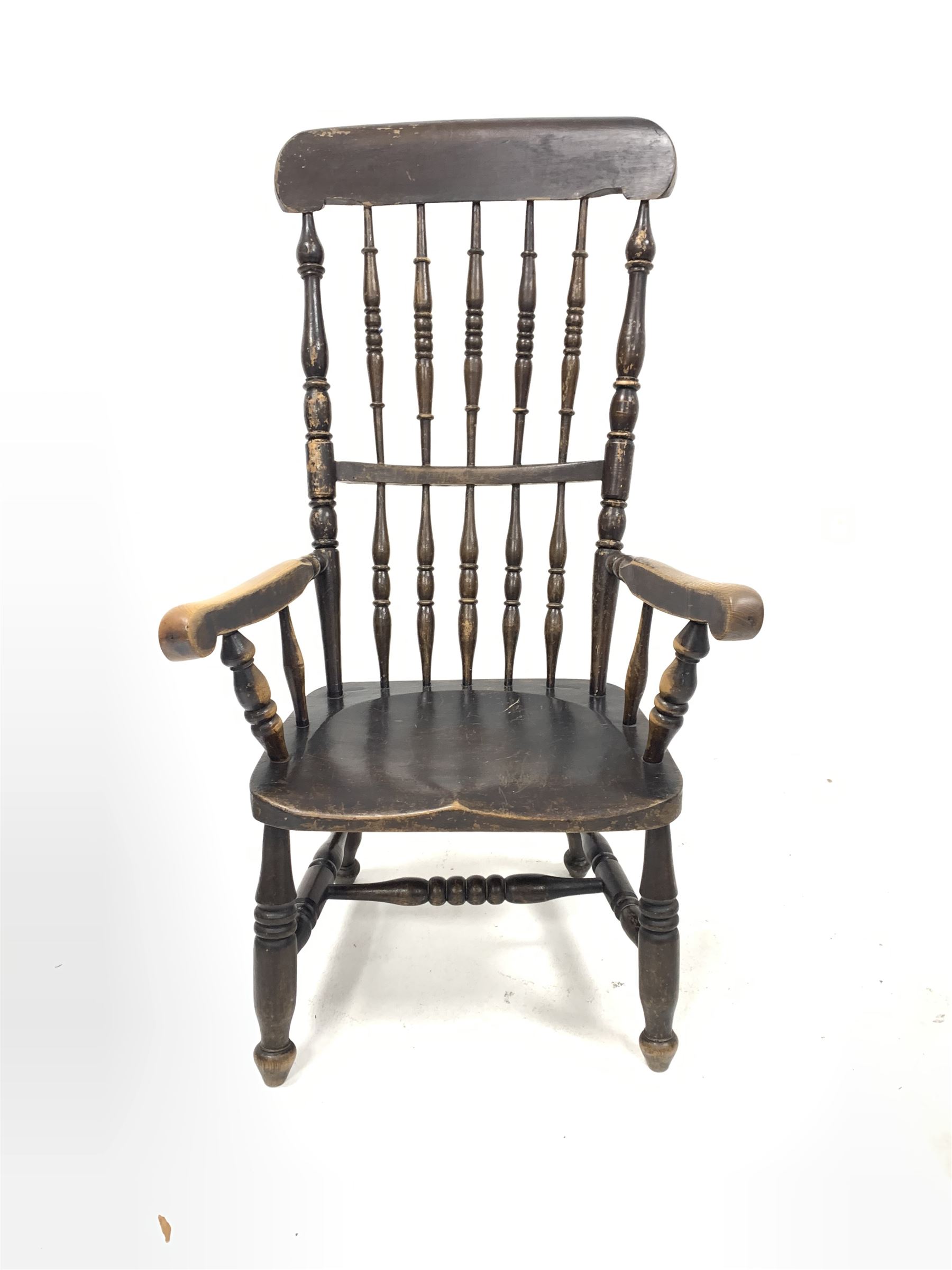19th century elm and ash windsor armchair - Image 3 of 3