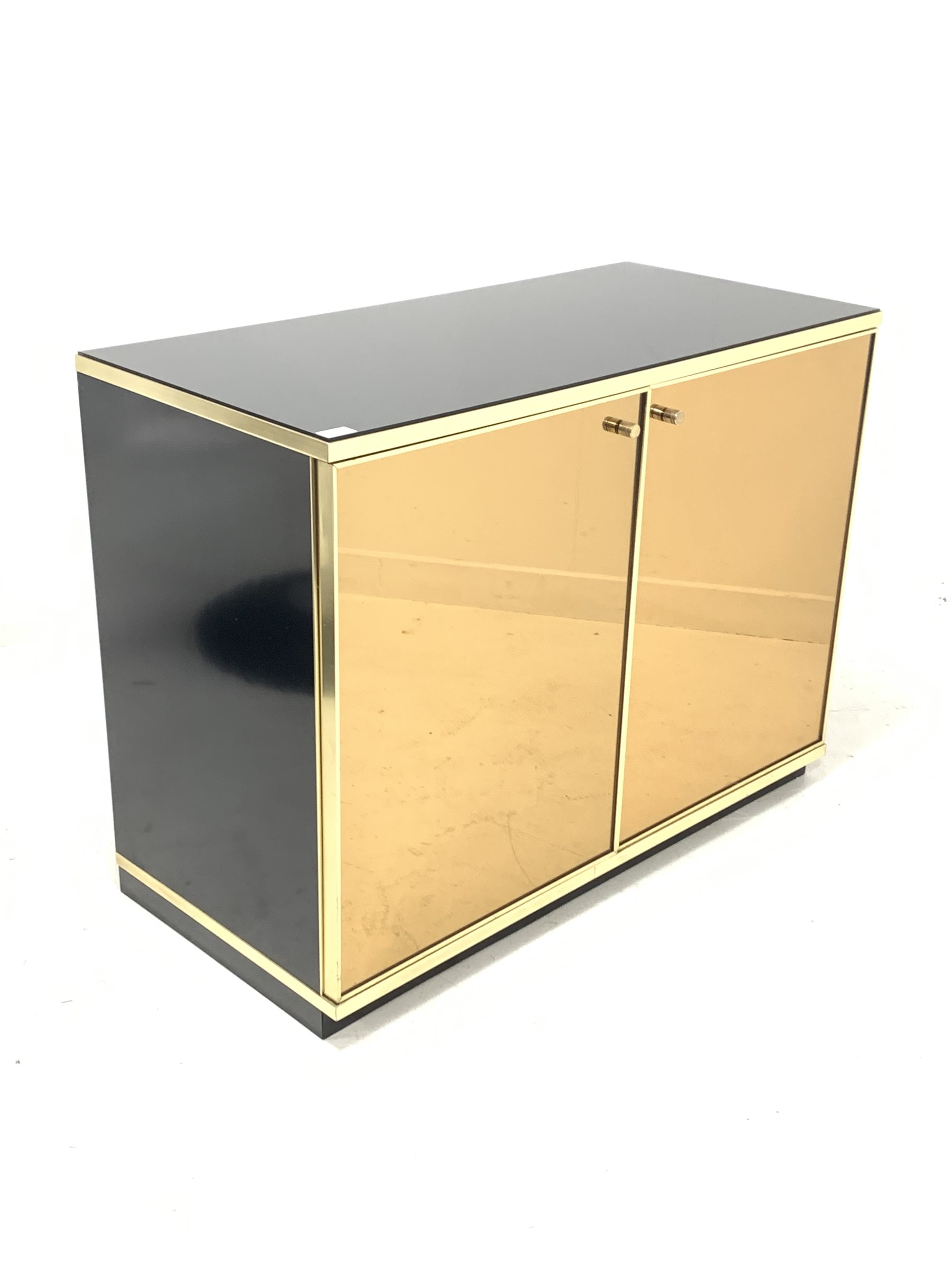 Renato Zevi for metal craft -Mid century 'Hollywood Regency' retro bronze tinted cupboard - Image 3 of 4