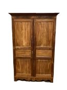 Late 19th century figured mahogany double wardrobe