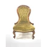 Victorian walnut nursing chair