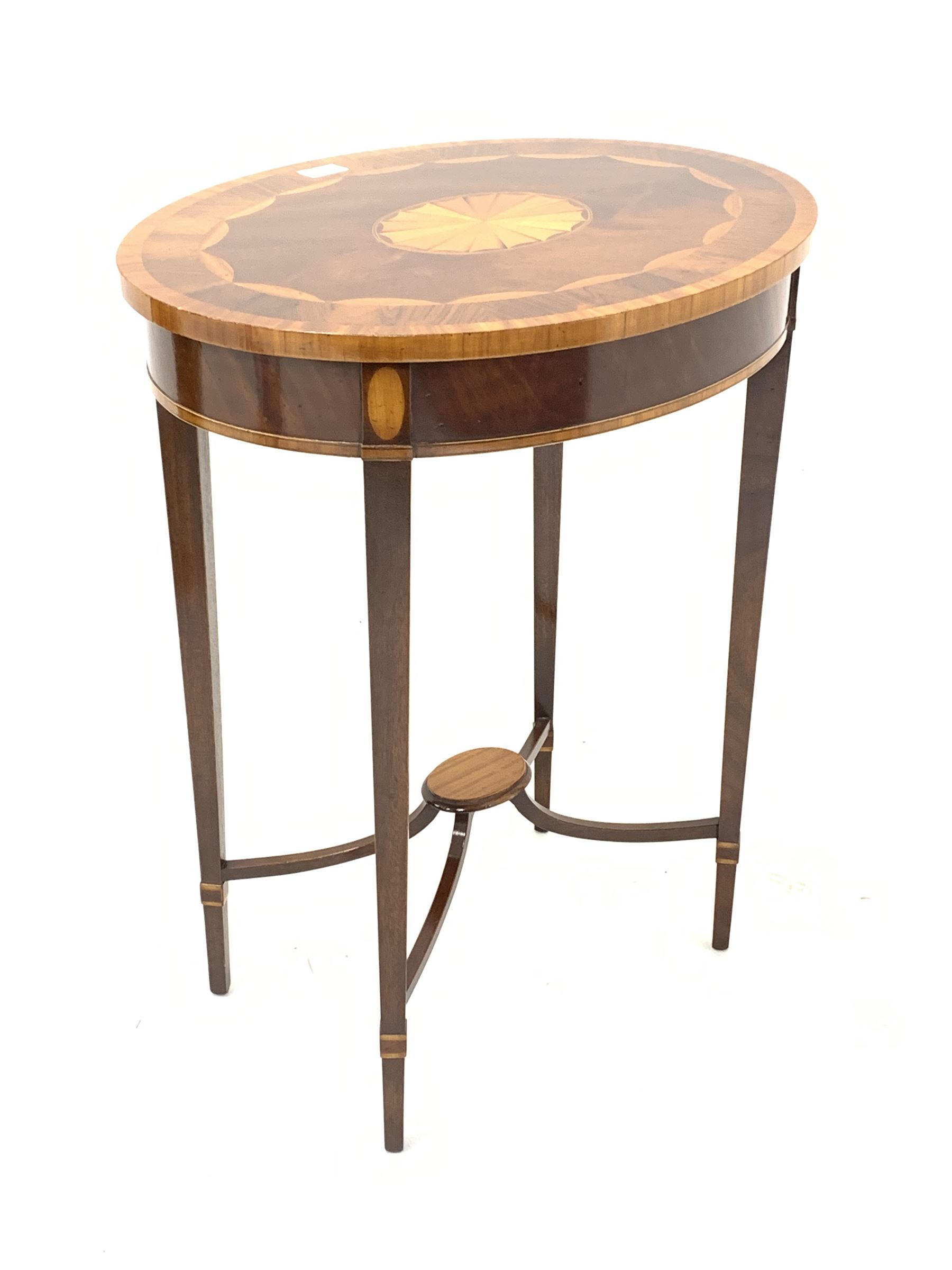 Sheraton style mahogany oval occasional table