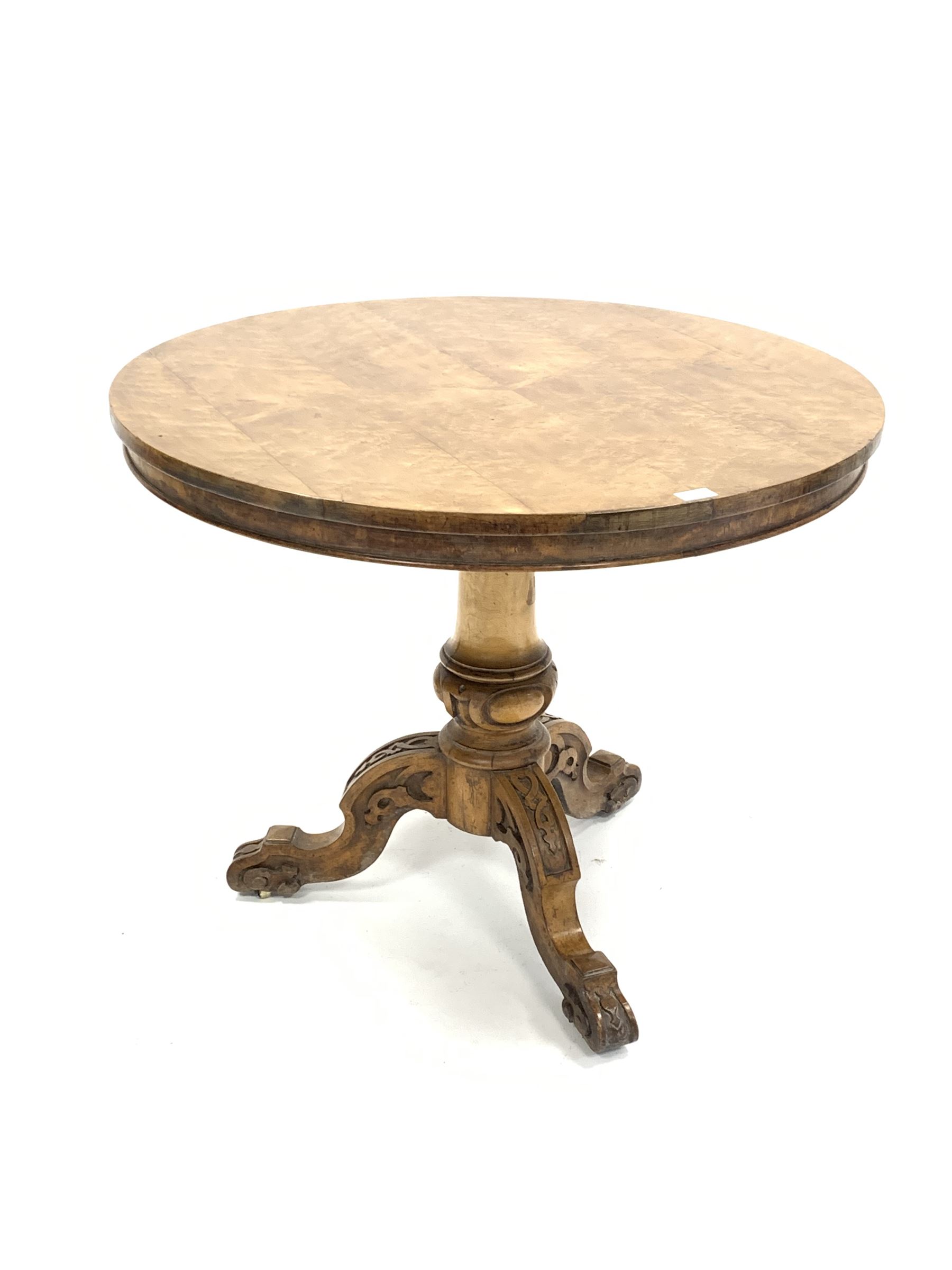 Victorian maple tilt top table by 'Chindley & Sons'
