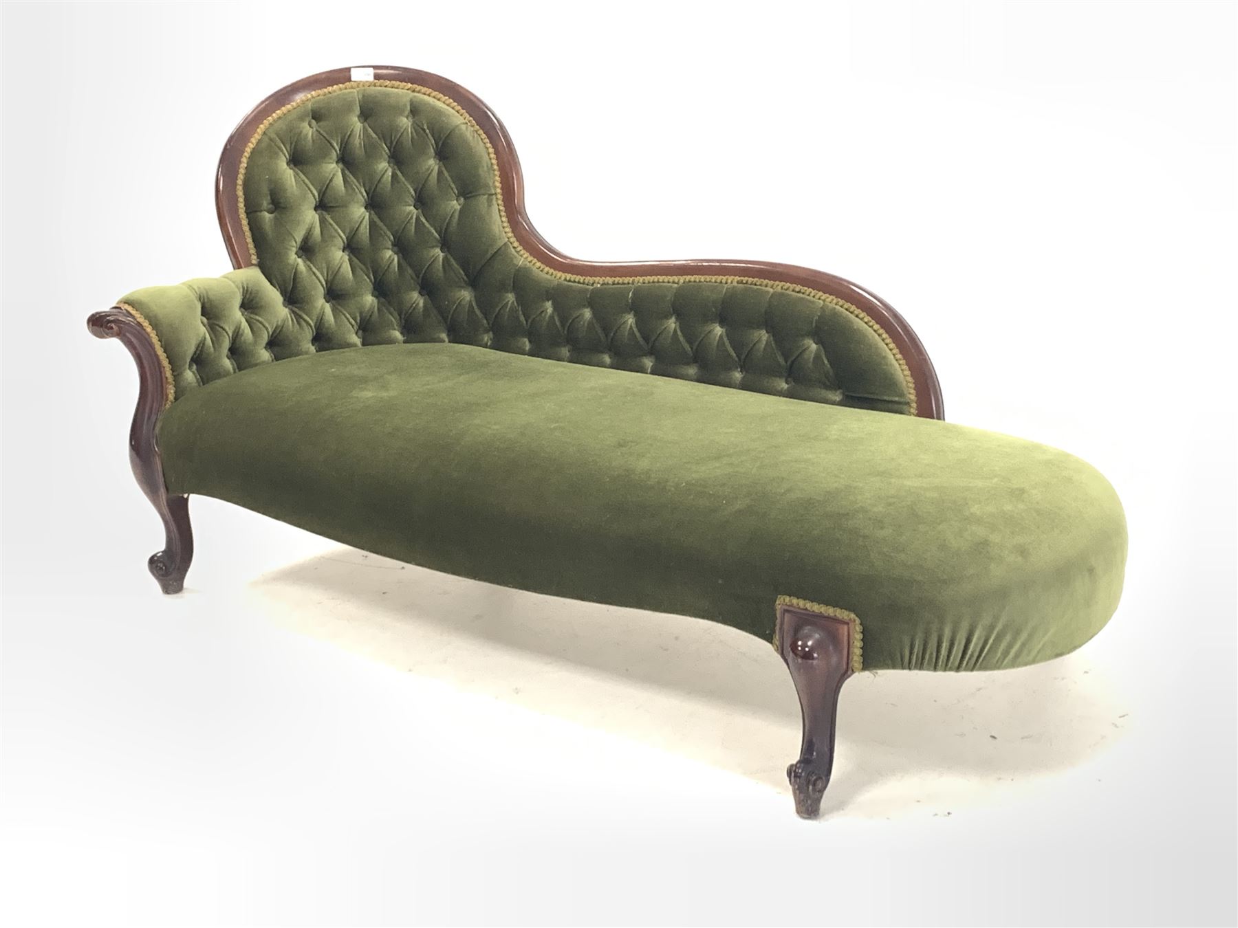 Victorian style mahogany chaise longue - Image 2 of 2