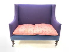 Victorian wing back two seat settee