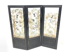 Victorian ebonised bi-fold screen