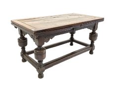 17th century and later oak duo draw leaf refectory table