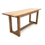 Late 20th century yew wood refectory style table