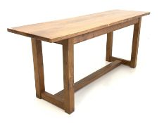 Late 20th century yew wood refectory style table