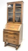 Early 20th century oak bureau bookcase