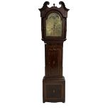 Early 19th century inlaid mahogany longcase clock