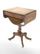 Early 19th century mahogany drop leaf work table