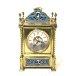 Late 19th century brass bracket clock