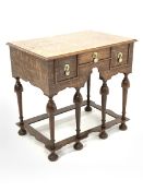 17th century style oak lowboy