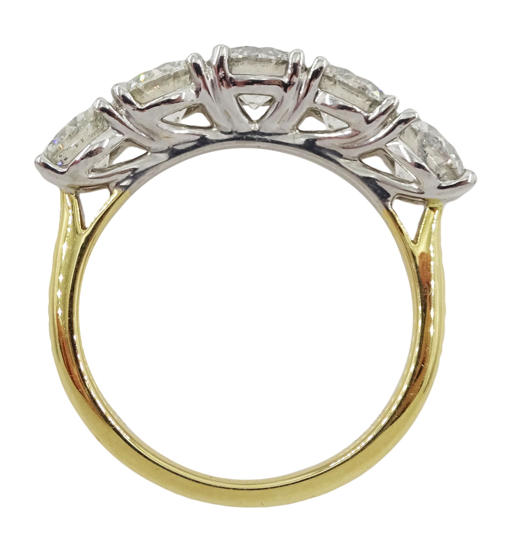 18ct gold five stone round brilliant cut diamond ring - Image 3 of 3