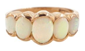9ct rose gold five stone opal ring