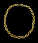18ct gold large rope twist necklace