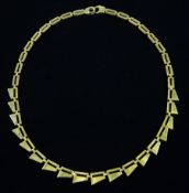 9ct gold abstract design link necklace